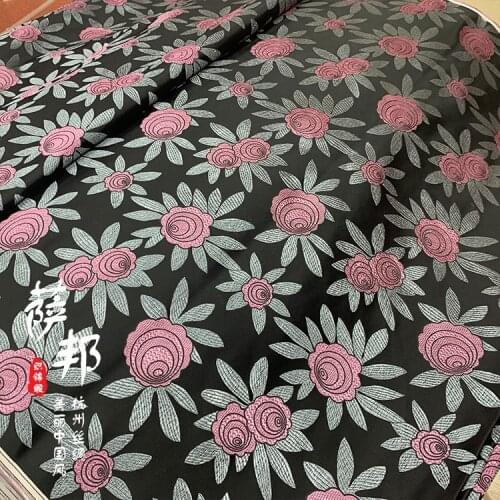 50cm * 75cm / piece,Sonorous Rose Silk Blended Cloth,Clothing,Cheongsam,Table Flag,Curtain,Pillow Fabric,DIY Handmade Materials