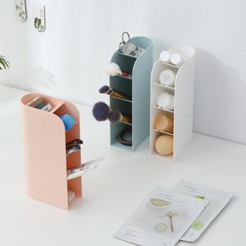 Vertical Desktop Makeup Sundries Organizer Container Cosmetic Pen Storage Box Make Up Five Grid Organization Container Home