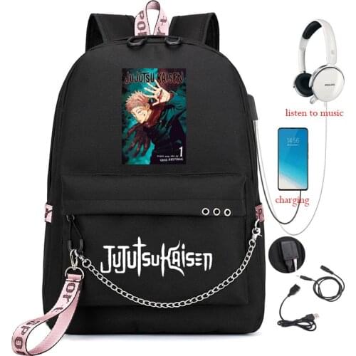 Jujutsu Kaise Waterproof Laptop Backpack Men USB Charging Travel Backpack Women School Bags Male Vintage School Bag Mochilas