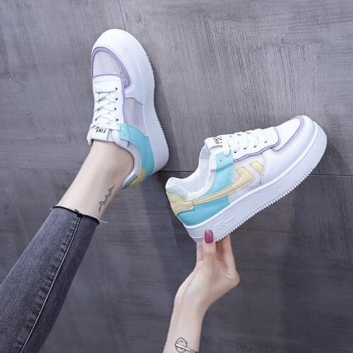 New Arrival Women Vulcanized shoes Running Walking Outdoors Macarons Breathable Trainers Tenis Feminino Candy Color Sneakers