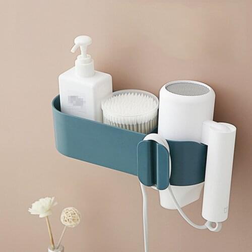 1x Hair dryer rack Toilet Storage Shelf Wall-Mounted Hair Dryer Holder Bathroom Organizer Storage Rack Bathroom Accessories Set