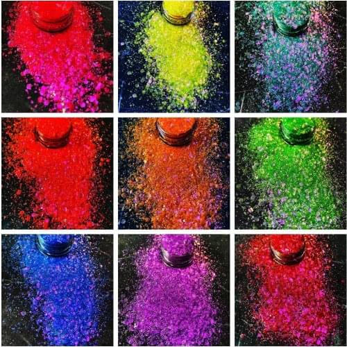 3D Charm Dust Resin Decorations Beauty Colornails Laser Mixed Shinning Colorful Neon Glitter Powder Sequins For Nail Flakes