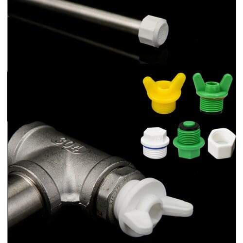 5pcs PVC pipe Screw Plug 1/2 "3/4" 1 "Male Thread Tube Waterstop End Cap cover with Gasket Ring plumbing fittings connector