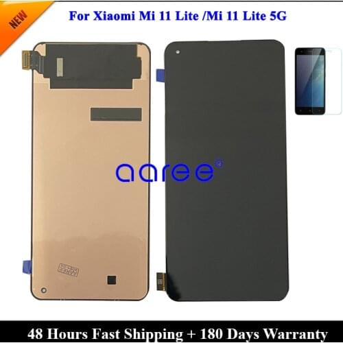 AMOLED LCD Display Original For Xiaomi Mi 11 Lite LCD For Xiaomi Mi 11 Lite 5G LCD Display LCD Screen Touch Digitizer Assembly