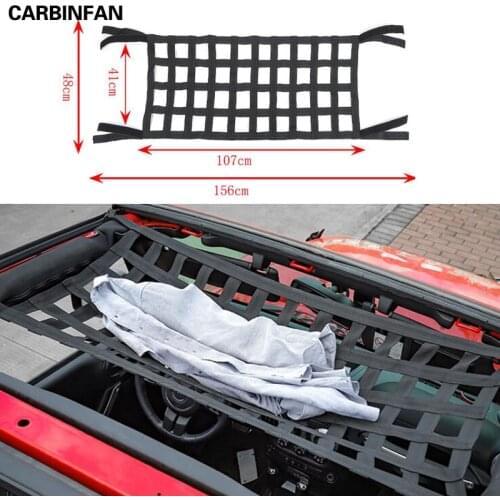 Car Accessories Black and Red Car Top Roof Storage Hammock Bed Rest Network Cover for Jeep Wrangler TJ JK JL 1997-2018