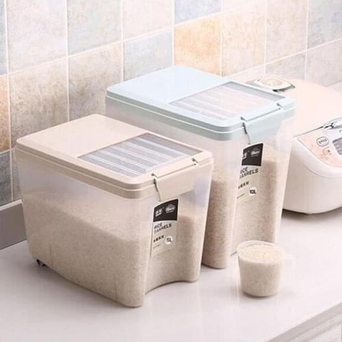 Household Rice Bucket Moisture-proof Insect-proof Sealed Rice Bucket Flour Bucket Storage Box Rice Cylinder for Home Kitchen