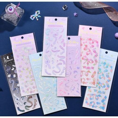 Mengtai Romantic Flowering Series Decorative Stickers Color ribbon Scrapbooking diy Label Diary Stationery Album Journal Planner