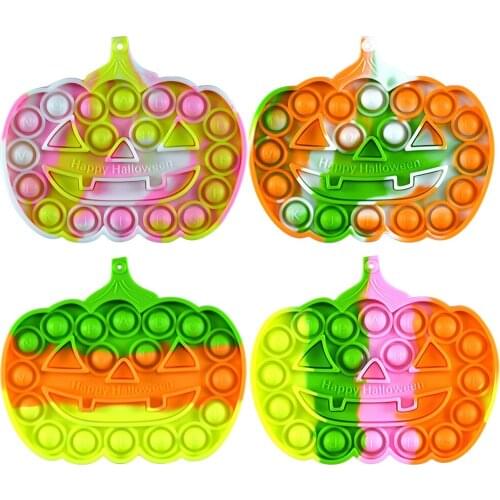 Silicone Pumpkin Bubble Sensory Toy Anti-stress Relaxing Autism Toys Stress Relieve Educational for Adults Kids Halloween Gifts