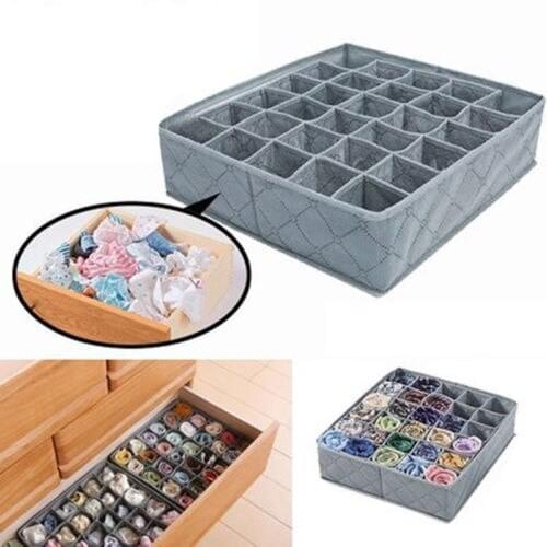 Home Clothing Storage Box 30 Cells Foldable Bamboo Charcoal Underwear Socks Drawer Organizer Closet Organizer Storage Box Gary