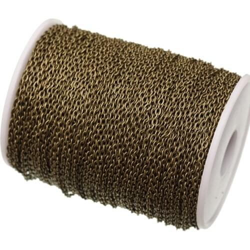 5m/lot Antique Bronze Plated Cable Link Chains Findings for DIY Jewelry Making