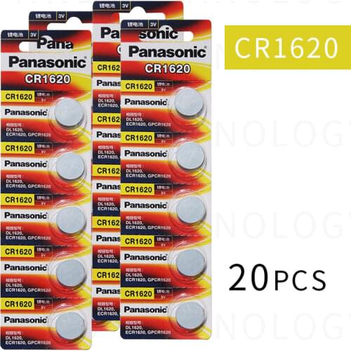 20x Panasonic CR1620 Button Cell Coin Batteries CR1620 Car Remote Control Electric Alarm 3V Lithium Battery