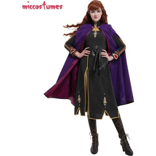Anna Cosplay Costume Coat Dress Set with Cloak Halloween Costumes for Women