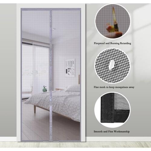 Magnet Screen Door Fit Door, French Door Fiberglass Magnetic Mesh with Heavy Duty Full Frame Hook&Loop Can be Custom