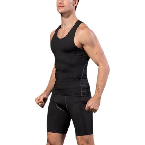 Hot 2019 Summer Quick Dry Mens Compression Tights Tank Top Men Fitness Sleeveless Vest Men Clothes