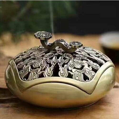 Metal Handmade Creative Hollow Coil Incense Burner Incense Cones Holder Multi-Use Aromatherapy Furnace Home Room Decor