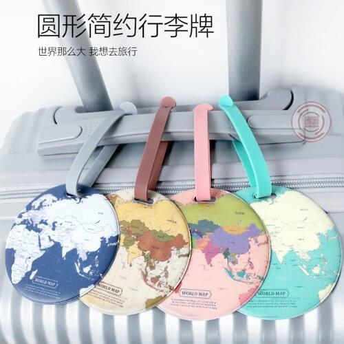Fashion Map Luggage Tag Creative Casual Map Silica Gel Suitcase Id Address Holder Women Travel Accessories Portable Label