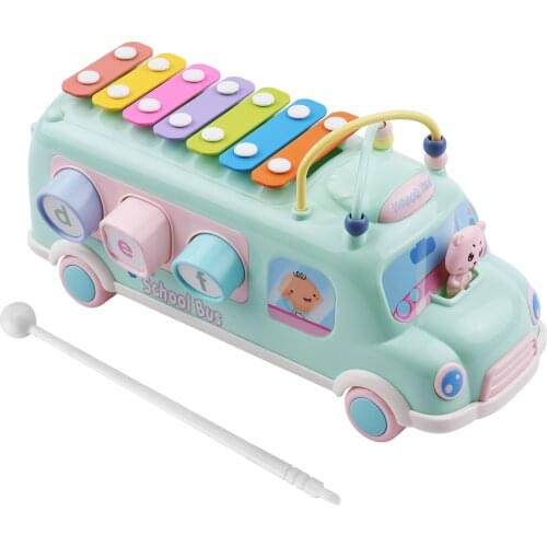 Muslady Kids Music Bus Toy Musical Xylophone Education Percussion Instrument Toys with Mallet for Toddler Young Kids Children