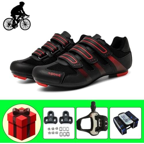 Road Bike Shoes Men Self-locking Cycling Sneakers Add Pedals Wear-resistant Breathable Bicicleta Triatlon Bicycle Riding Shoes