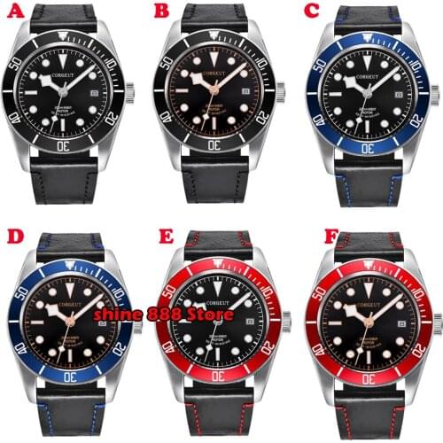 Corgeut 41mm Miyota NH35 Movement luminous Sapphire Glass swim Automatic Mechanical mens watch