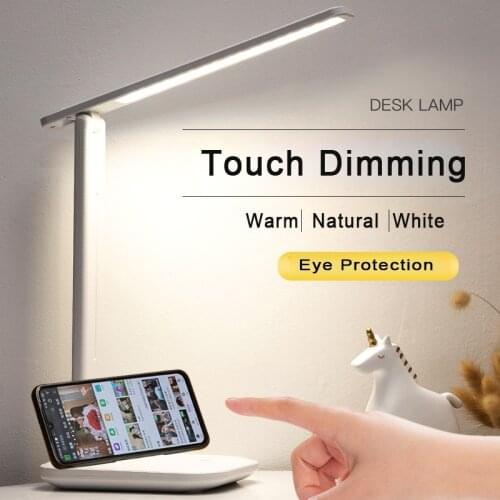 LED Desk Lamp Foldable Three-speed Touch Dimming Table Lamp USB Rechargeable DC5V Beside Reading Night Light Lamp Eye Protection