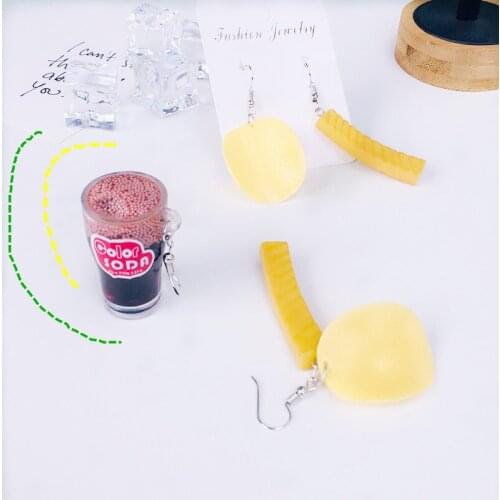 New Arrival Food Potato Chips Shrimp Drop Earrings for Women Girl Interesting Drinks Dangle Earrings Unique Funny Jewelry Gift