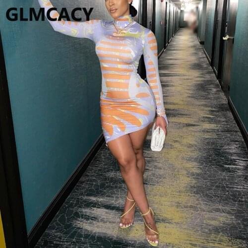 Long Sleeve Cowl Neck Bodycon Mini Dress Slim Party Dress