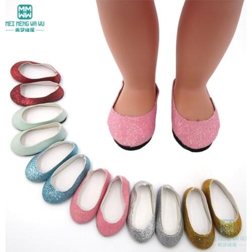 MIMI toys dolls shoes Glossy flat shoes, casual shoes for 45cm American doll and new born doll accessories
