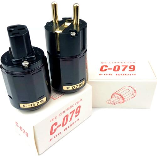 P-079 - C079 24k Gold-Plated Pure Copper Poles EU Power Plug