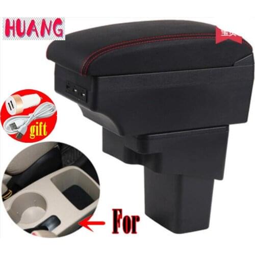 For Hyundai Solaris armrest box central Store content Storage box with cup holder ashtray USB interface