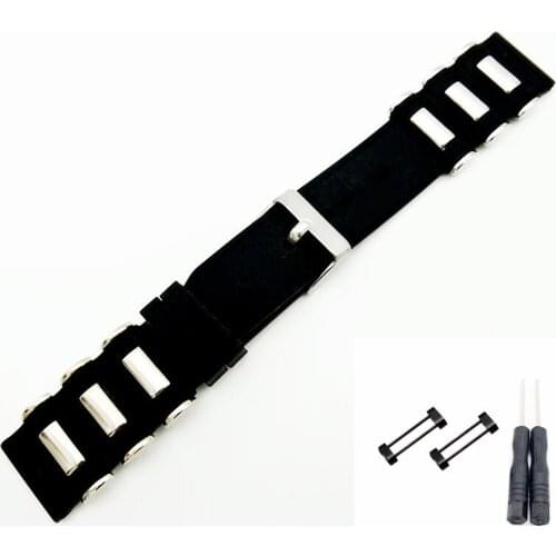 For Suunto Core Watch Strap Band 24MM Black Soft Rubber Silicone & Stainless Steel Watchband + Clasp Buckle + Adapters+Screwbars