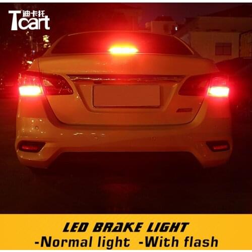Tcart Led Auto Brake Light Lamp Wholesales red color Brake Stop Lights for Nissan sentra b17 car accessories 2012 2014 2015 2018