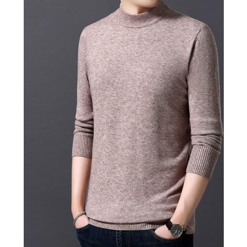 2020 New Fashion Sweater For Mens Pullovers Half Turtleneck Slim Fit Jumpers Knitwear Korean Style Casual Clothing Male