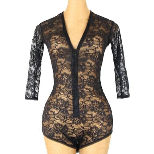 Latin Dance Tops Lady Sexy Transparent Lace Bodysuit Tango Salsa Cha Cha Samba Rumba Dancing Shirts Performance Wear DNV13261