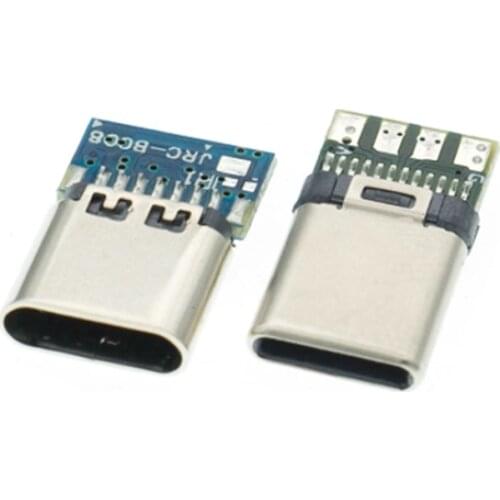 USB 3.1 Type C Connector 24 Pins Male/Female Socket Receptacle Adapter to Solder Wire & Cable 24 Pins Support PCB Board