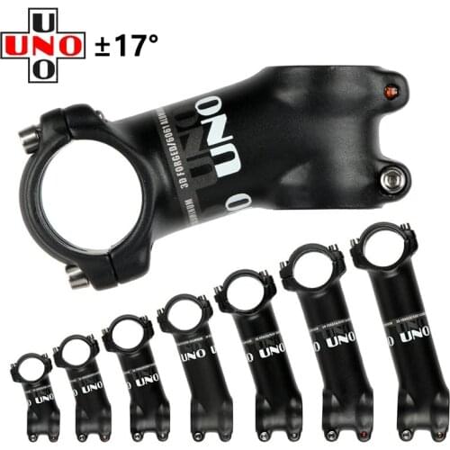 UNO Bicycle Stem Mountain Road Bike Stem Ultralight Handlebar Stem 28.6/31.8mm 17 Degree 70/80/90/100/110/120/130mm Matte Stem
