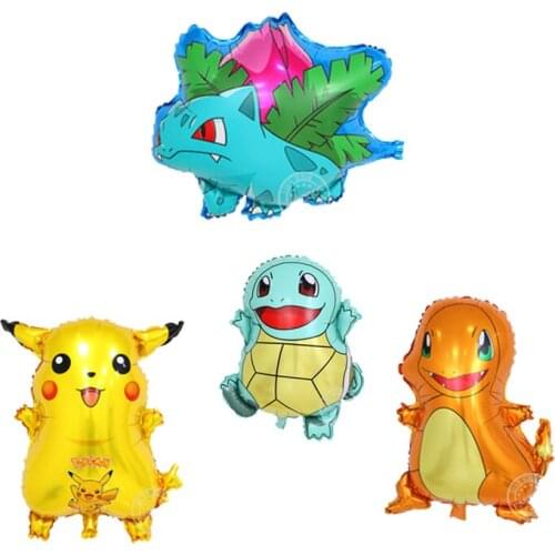 Pokemon Balloon party Pikachu Holiday decoration Pocket Elf Aluminum Balloon Pikachu Charmander Squirtle Bulbasaur Balloon gift