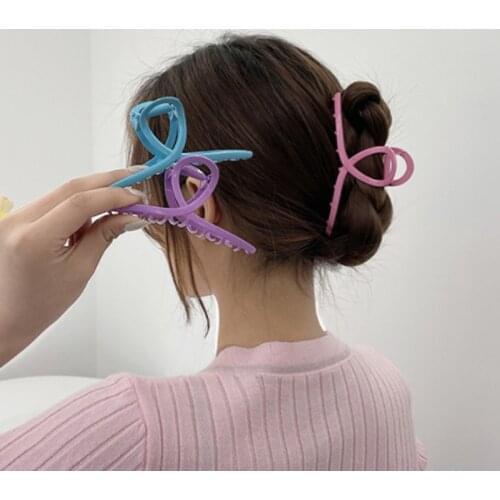 2021 New Cute Candy Color Hair Claw Clips For Women Jewelry Fashion Simuple Cross Metal Hairpins Girl Hair Accessories Wholesale