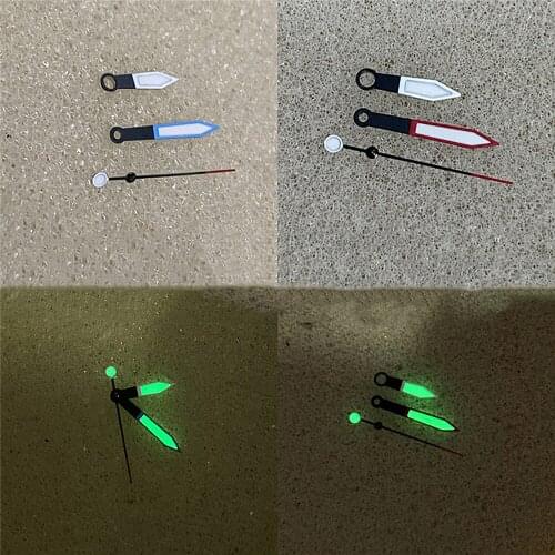 Watch Hands Three Pointers Green Luminous Needles Spare Parts for NH35 NH36 Watch Movement