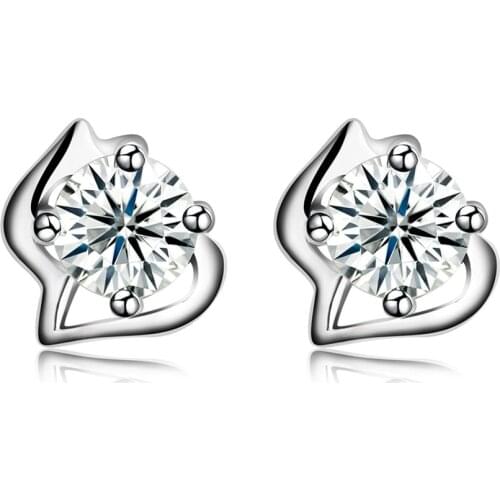 ZEMIOR Geometric 925 Sterling Silver Stud Earrings For Women 5A Clear Cubic Zirconia Wedding Earring Fine Jewelry New Listing