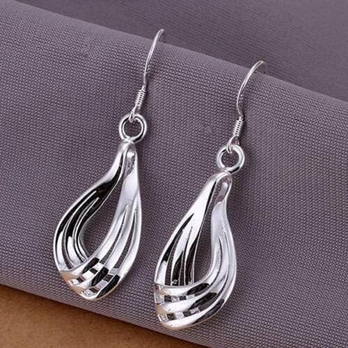 Women Silver Plated Waterdrop Dangle Ear Hook Earrings Jewelry Charm Xmas Gift
