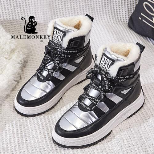 Womens Snow Boots Warm Casual Sneakers Winter 2021 High Quality Boots Women Platform High-top Women Botas Mujer B353