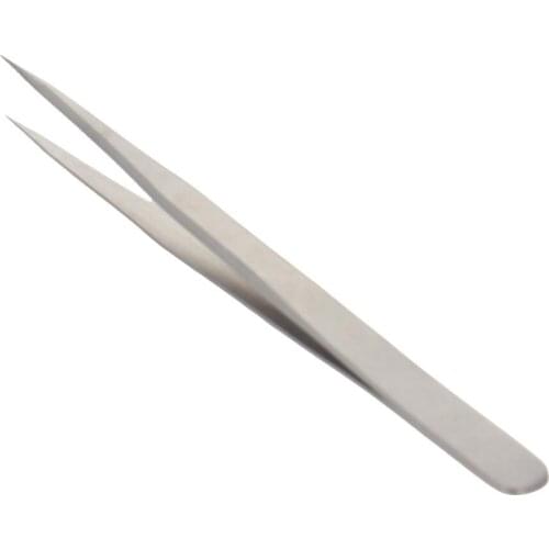 Utoolmart 1/2pcs Stainless Steel Tweezer OPP Bag Miniature Magnetic Silver Pointed Elbow General Hand Tool Industrial Tweezers