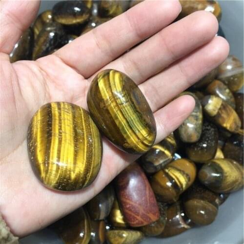 1kg Healing gemstone crystal gravel tiger eye oval palm quartz tumbled stones