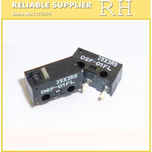 10PCS/lot Micro Switch D2F-01FL mouse button 3pin 0.74N Gray point