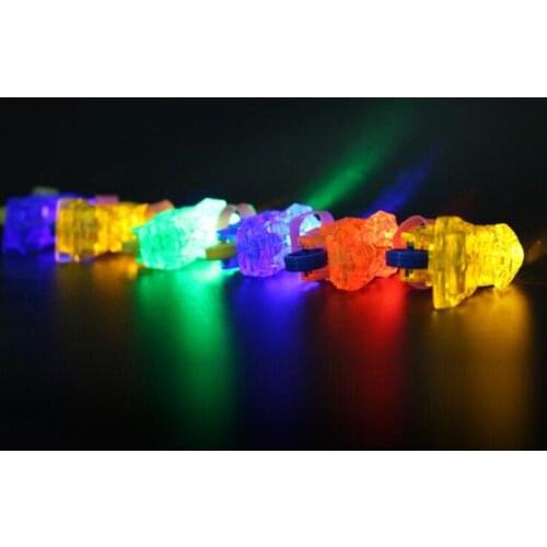 100 Pcs LED Luminous Flashing Motorcycle Shape Finger Flashlight Lamp Children Adult Toy Gift Birthday Party Carnival Halloween