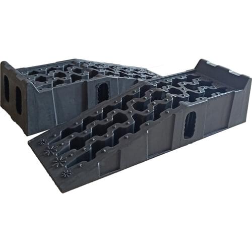 2 Packs Upgraded Black Long Antiskid Working Ramps 6 Ton 16000lb Capacity Portable Automotive Ramps RV Chocks Repair Maintenance