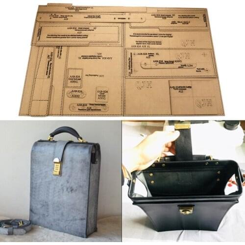 26x33cm DIY Leather File Storage Bag Making Template, Kraft Paper Pattern, Handmade Sewing Stencil Message Bag Mould