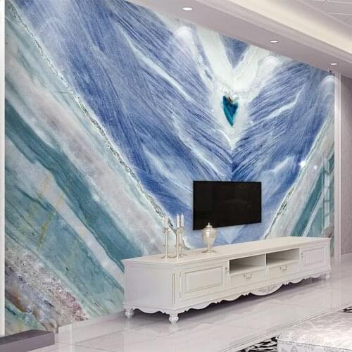 Custom Any Size 3D Mediterranean Blue Marble Mural Wallpaper Living Room Study Background Wall Decoration Waterproof Wall Cloth