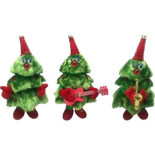 40JC Kawaii Singing Dancing Christmas Tree Stuffed Toys Electric Music Plush Toy Doll for Kid Music Christmas Singing Dancing