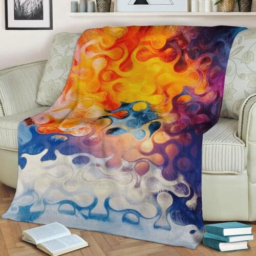 Abstract Geometric Pattern 3D Printed Velvet Plush Throw Fleece Blanket Bedspread Sherpa Blanket Home Decora